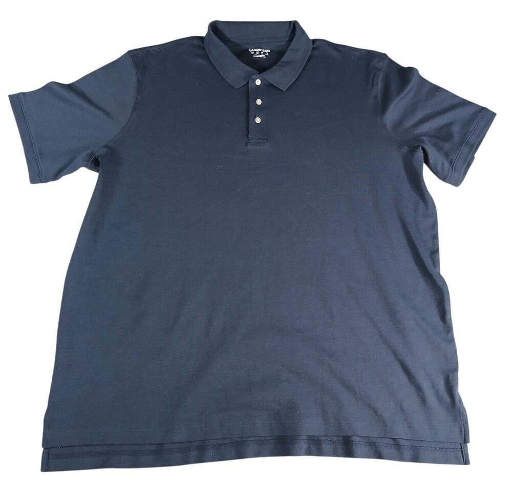 Lands End Shirt Mens XXL 2XL Blue Polo Shirt Casual Golf Business Cotton NWOT